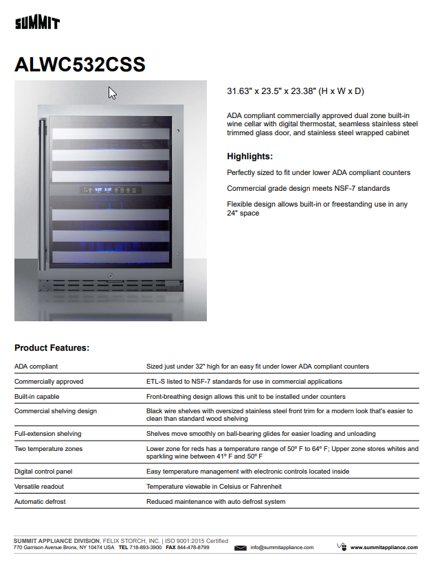 Specs Sheet