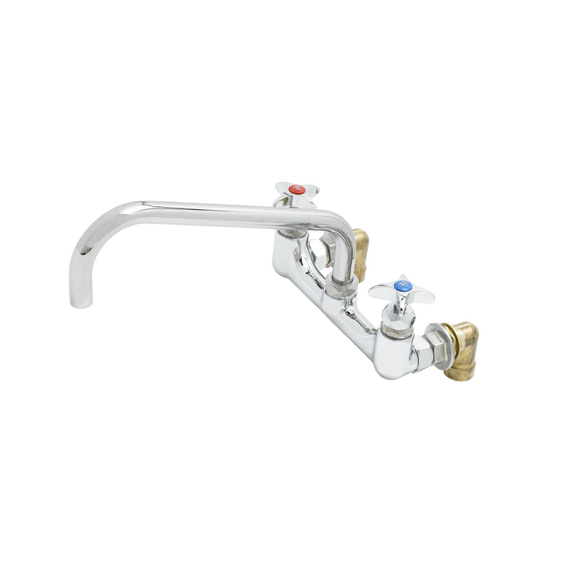 T&S Brass Sink Mixing Wall Mount Faucet 8" Adjustable Centre, 12" Swing Spout