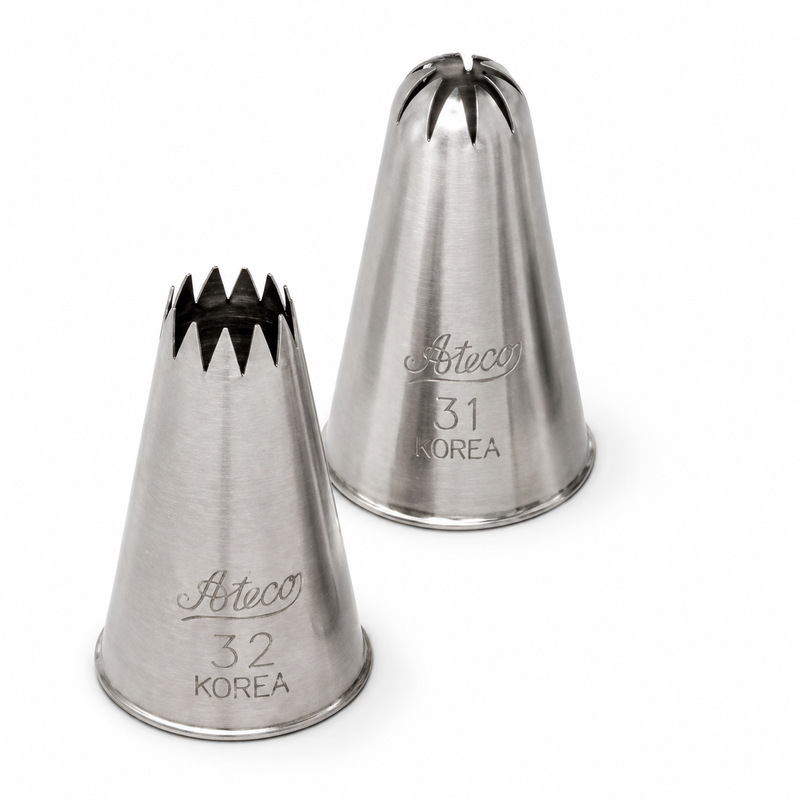 Ateco 0.30" Open Star Pastry Tip, Stainless Steel