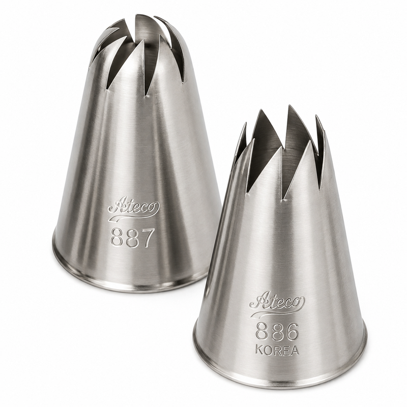 Ateco Open French Star Piping Tip, Stainless Steel