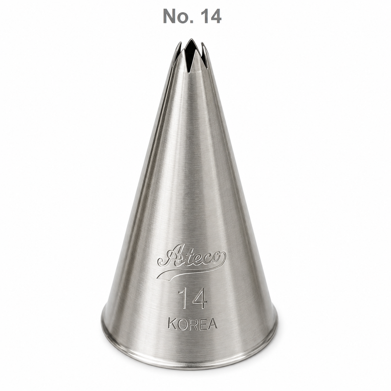 Ateco Open Star Piping Tip, Stainless Steel