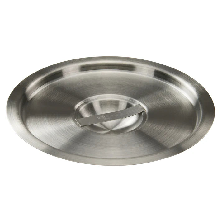 Winco Bain Marie Cover for 6 Qt Containers with Handle, Stainless Steel