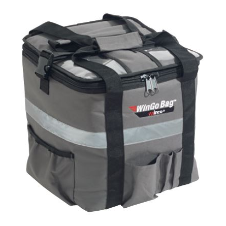 Winco WinGo Bag 12" x 12" x 12" Insulated Delivery Bag, Grey
