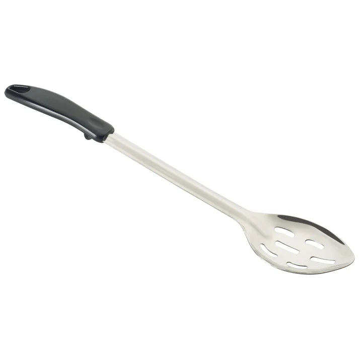 Winco 15" Slotted Basting Spoon with Black Handle