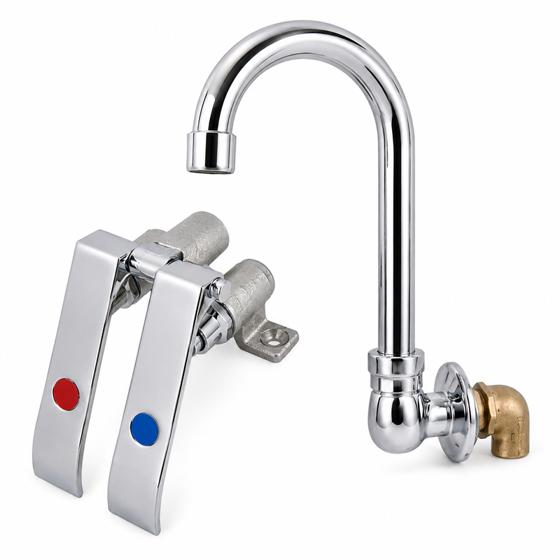 BK Resources Dual Pedal Knee Valve with 3.5" Gooseneck Spout