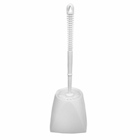 Winco 15" Toilet Brush & Caddy Set, White