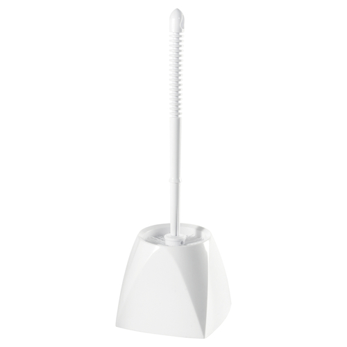 Winco 15" Toilet Brush & Caddy Set, White