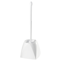Winco 15" Toilet Brush & Caddy Set, White