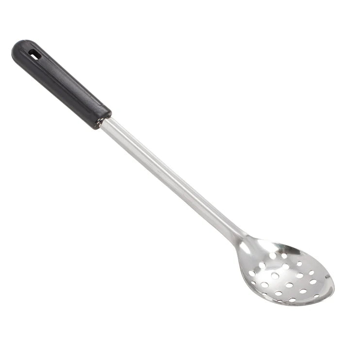 Winco 15" Perforated Basting Spoon, Black Handle