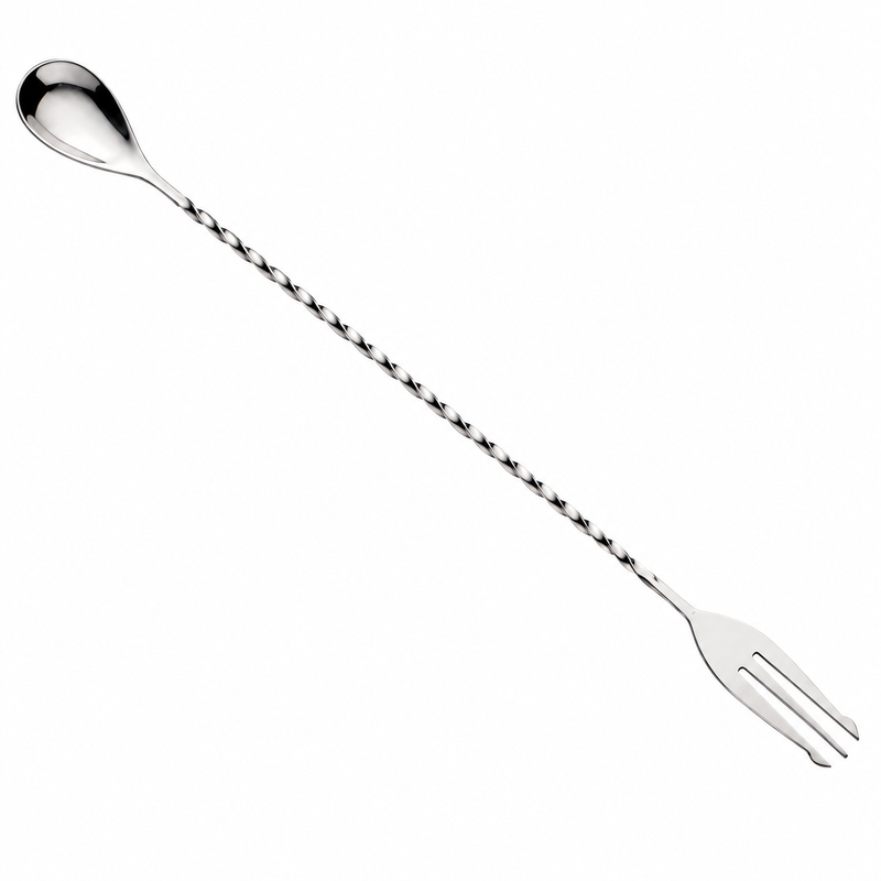 Barfly 12" Bar Spoon with Fork End, Stainless Steel