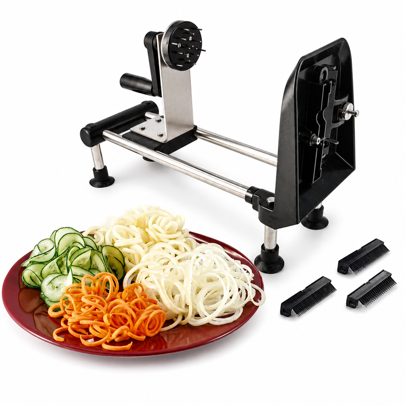 Bron Coucke Fruit & Vegetable Turning Slicer includes 4 Blades - 4100CLR