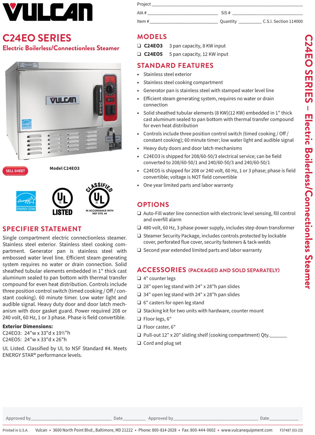 Spec Sheet