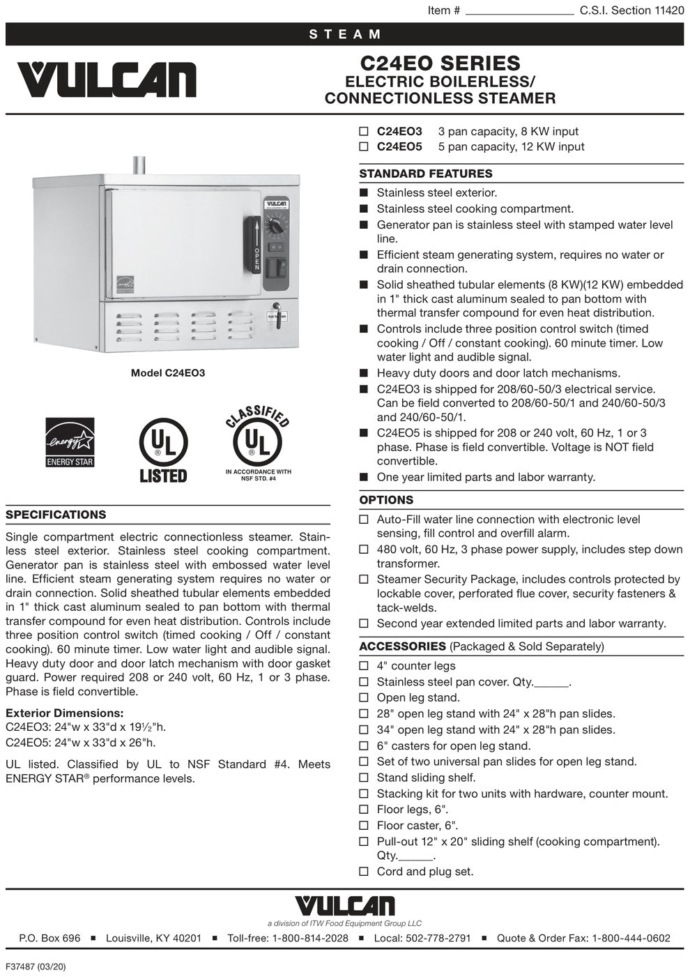 Spec Sheet