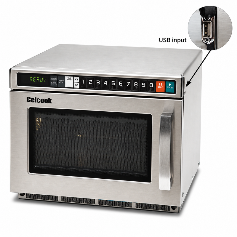 Celcook Compact Microwave 0.6 Cu Ft, Touch Controls 2100 Watt, 208/230V