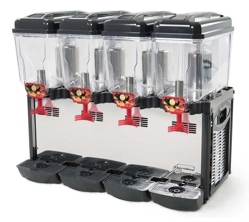 Cofrimell 3 x 4 Gallon Juice Dispenser, 4 Hopper