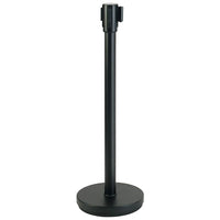 Winco 35.5" Stanchion Post with 6.5" Retractable Belt, Black