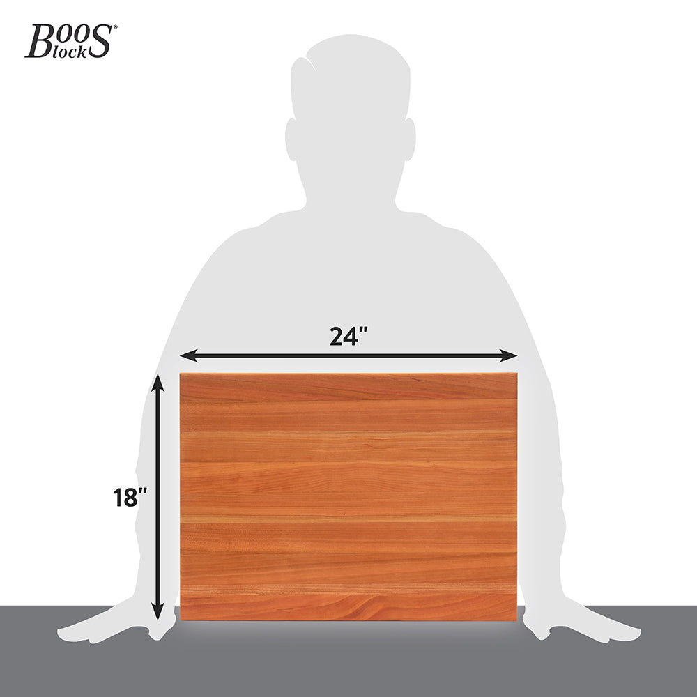 John Boos R-Board Series 24" x 18" x 1.5" Cutting Board, Cherry