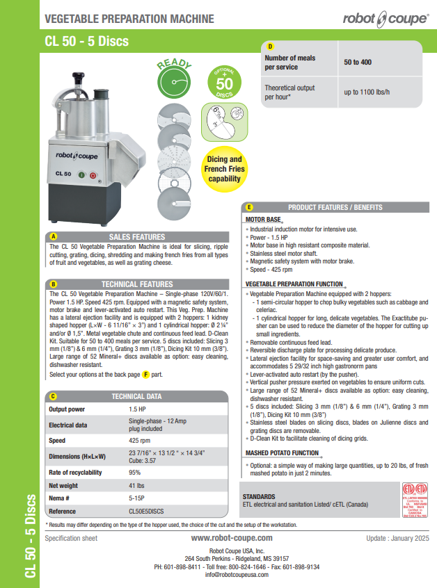 Spec Sheet