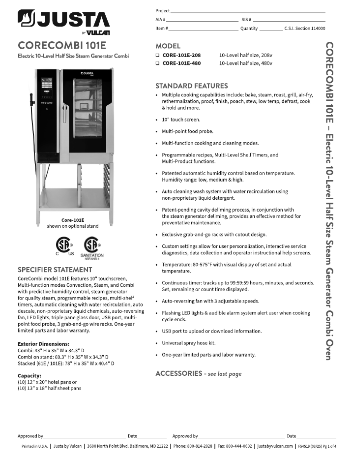 Specs Sheet