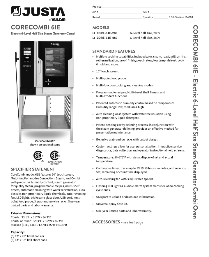 Specs Sheet