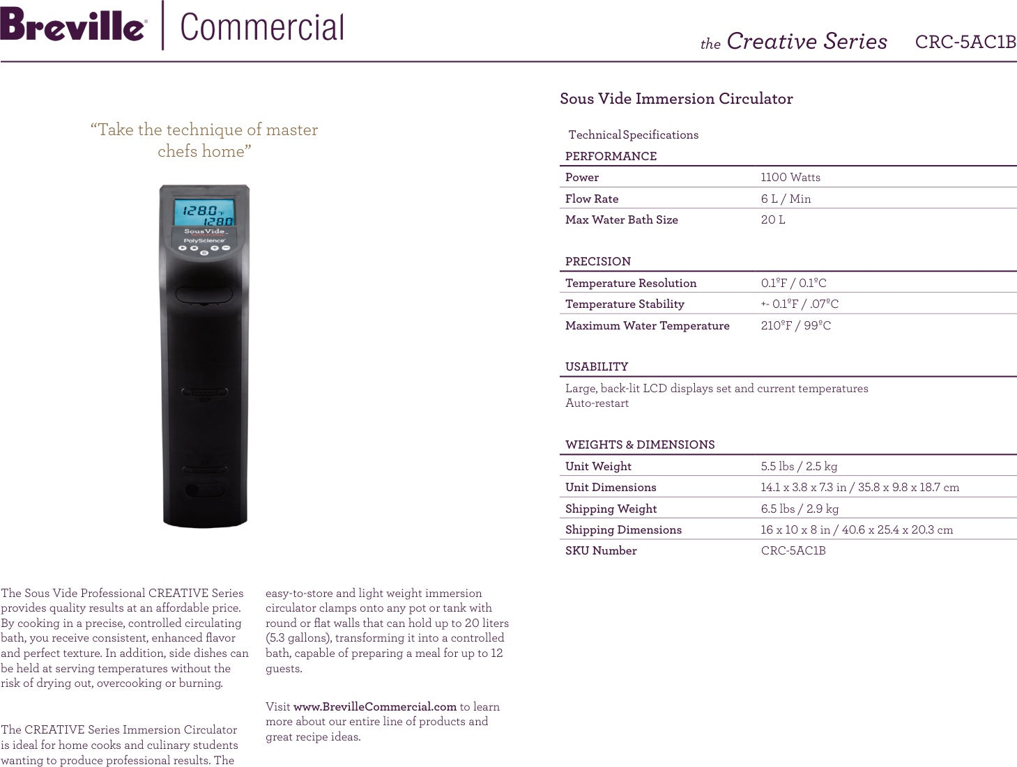 Spec Sheet