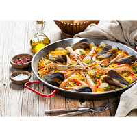 Winco 14.1" Paella Pan, Polished Carbon Steel