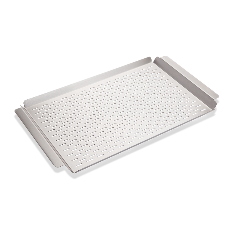 Crown Verity Perforated Vegetable / Fish Grilling Tray, Stainless Steel, 22" x 13"