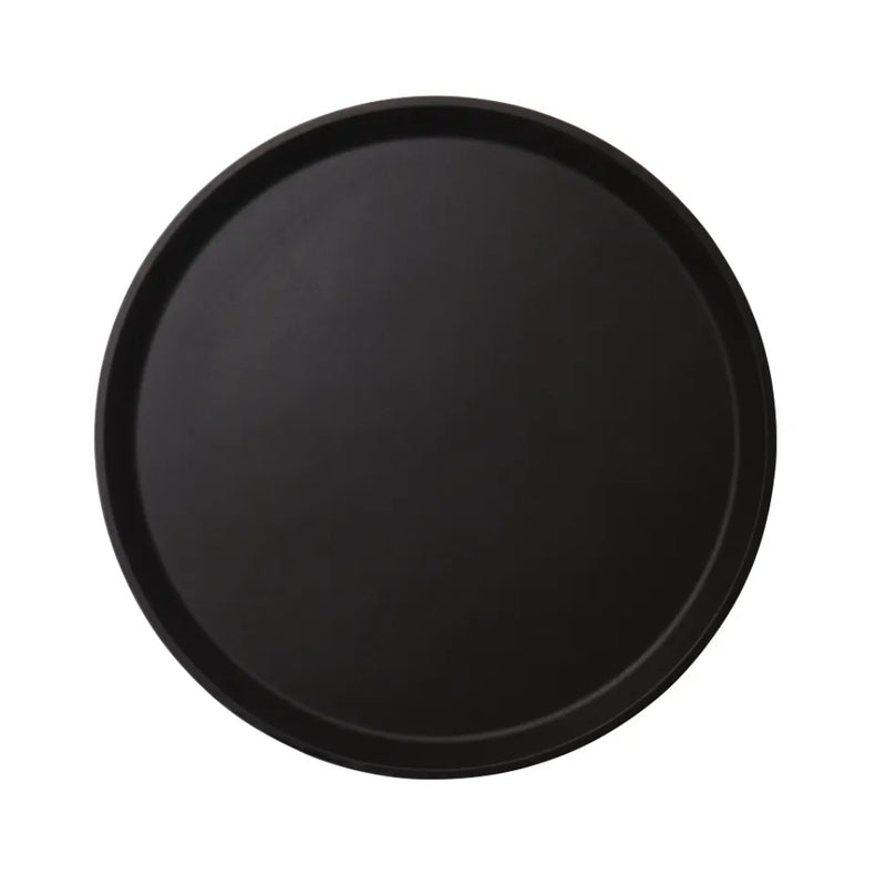 Cambro 19" Round Serving Tray with Non Skid Surface, Black - 1950CT110