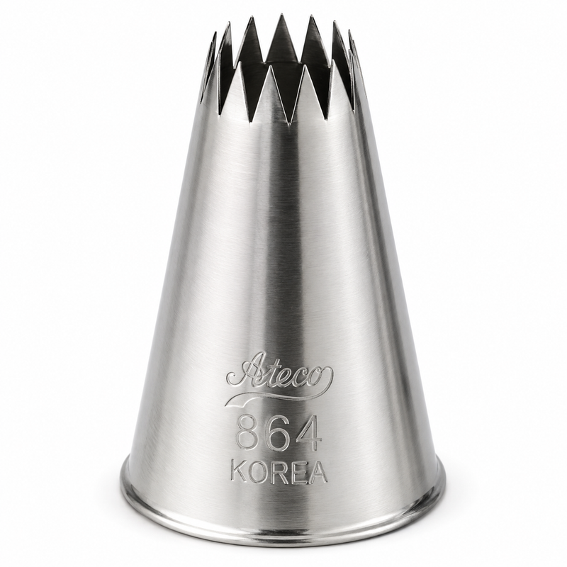 Ateco 3/8" French Star Piping Tip, Stainless Steel
