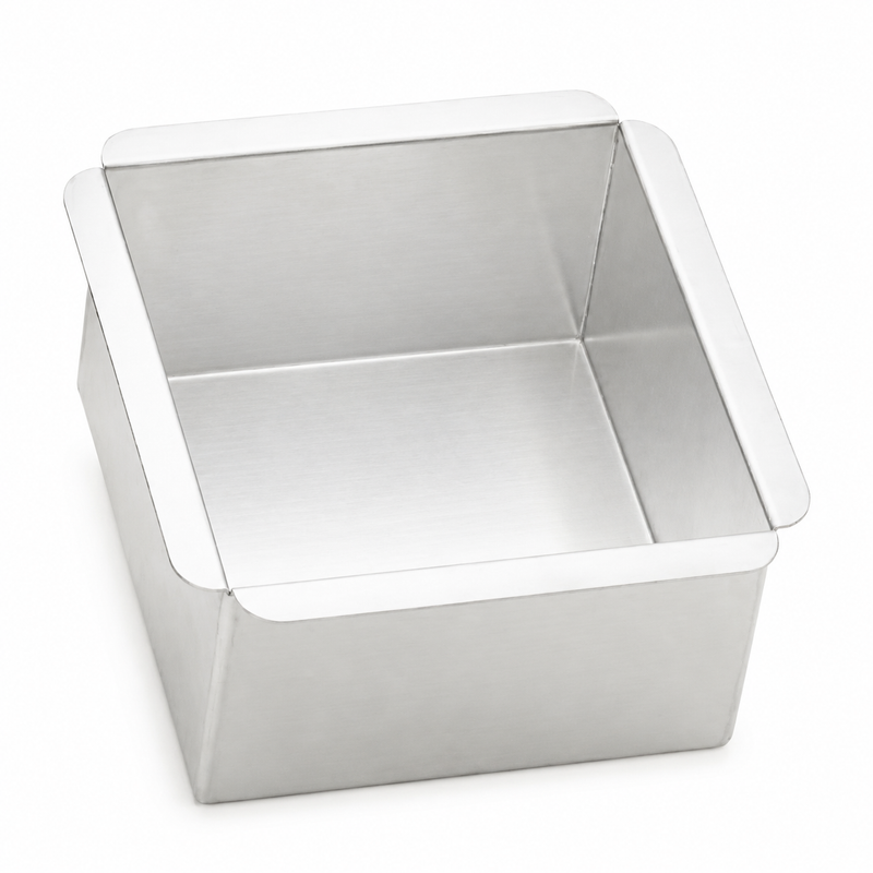 Ateco 6" Square Aluminum Cake Pan, 3" Deep