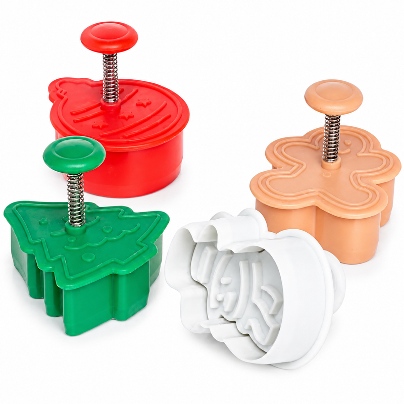 Ateco 4 Piece Christmas Plunger Cutter Set