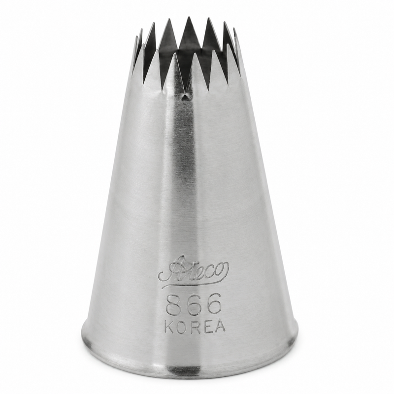 Ateco Large Closed Star Pastry Tip, Stainless Steel