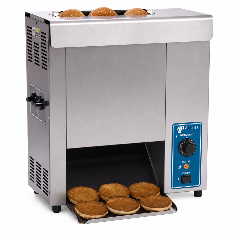 Antunes Vertical Contact Toaster with 50 /Seconds Pass Thru Time, 1400 Slices /Hour