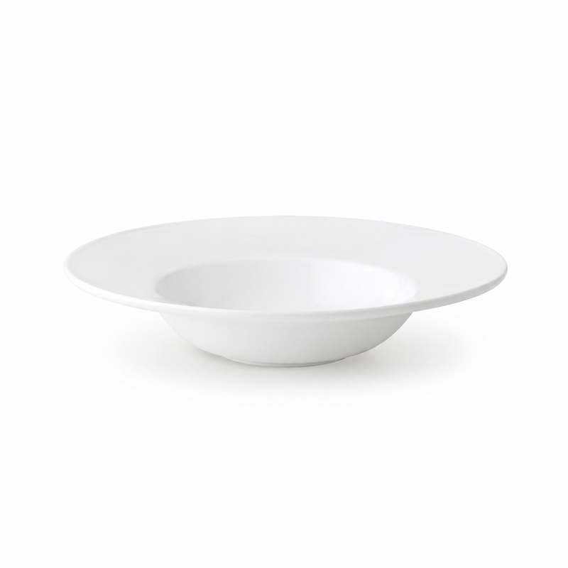 Anton Black 9.5" Deep Winged Pasta Plate, White  6 /Case