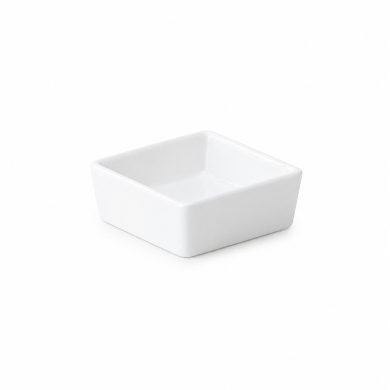 Anton Black 2 Oz Square Ramekin, White, 6 /Case