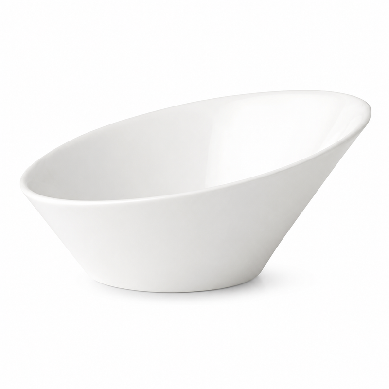 Anton Black 10" Bevel Bowl, White  6 /Case