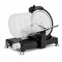 Greban Luxury 8" Meat Slicer with Black Base & Knobs 0.19 HP