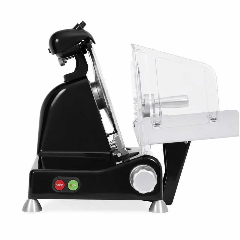 Greban Luxury 8" Meat Slicer with Black Base & Knobs 0.19 HP