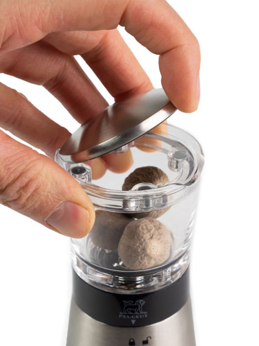 Peugeot Daman 6" Manual Nutmeg Mill, Stainless Steel and Acrylic