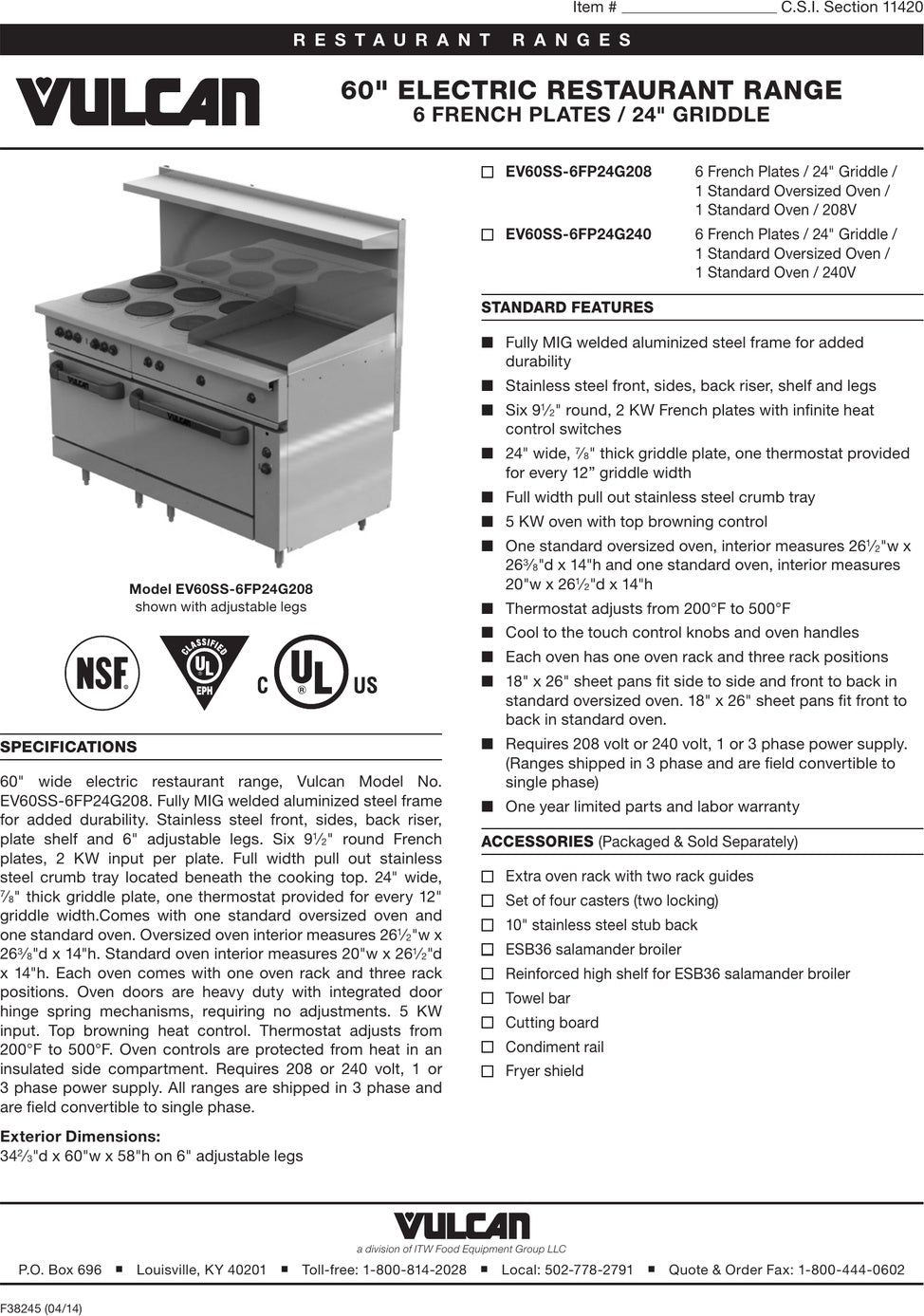 Spec Sheet