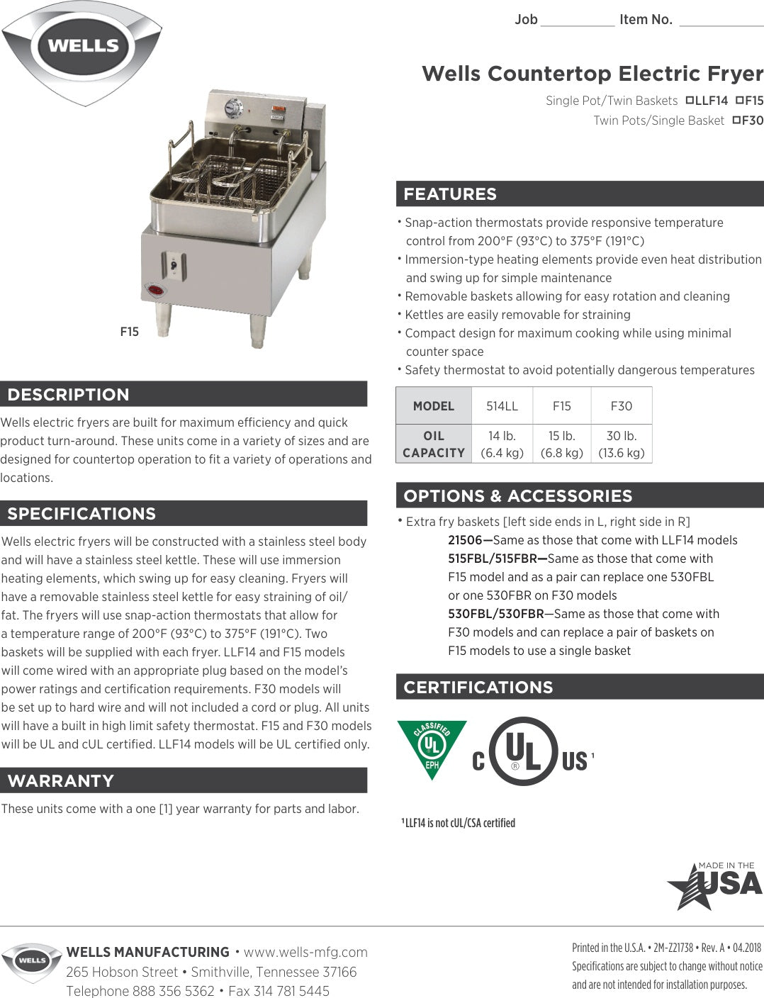 Spec Sheet