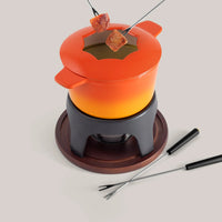 Swissmar Sierra 11 Piece Cast Iron Fondue Set, Orange
