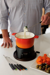 Swissmar Sierra 11 Piece Cast Iron Fondue Set, Orange