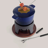 Swissmar Sierra 11 Piece Cast Iron Fondue Set, Blue