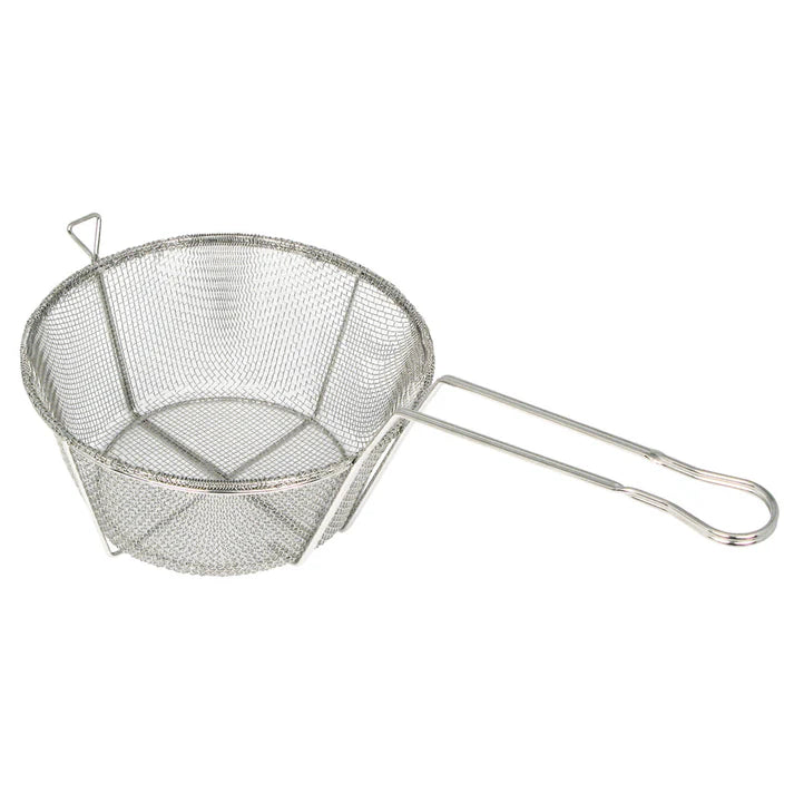Winco 9" Round #6 Mesh Fry Basket, 5" Deep