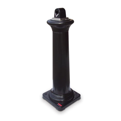 Rubbermaid GroundsKeeper 38.4" Pole Cigarette Receptacle, Black