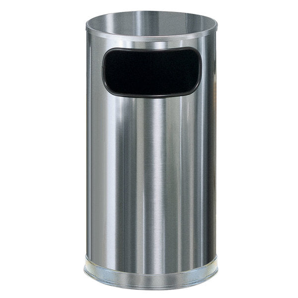 Rubbermaid 12 Gallon Round Waste Receptacle with Liner, Stainless Steel