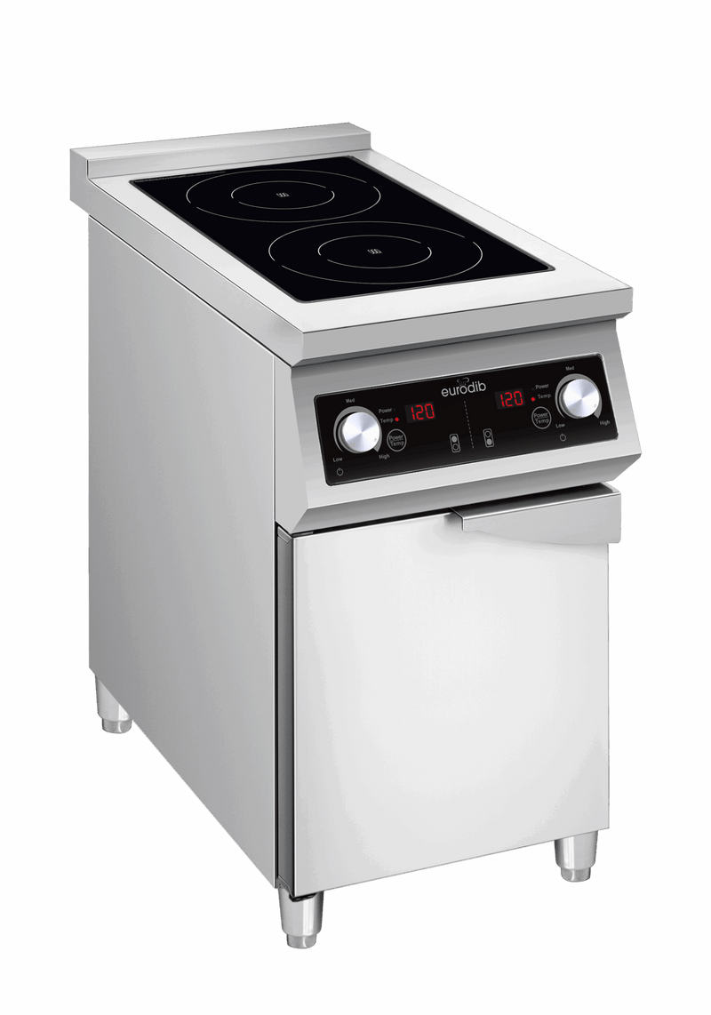 Eurodib 15.5" 2 Burner Commercial Induction Range Floor Style, 208 Volts