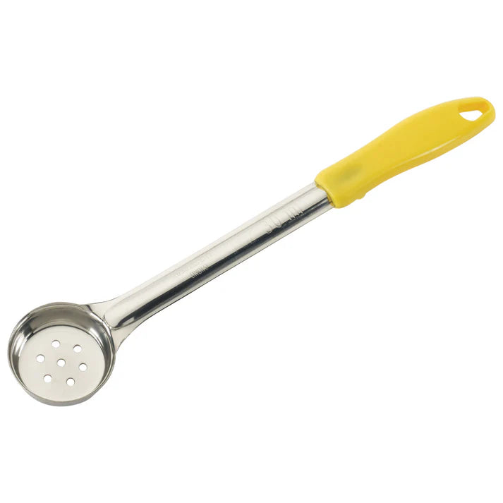 Winco 1 Oz Portion Control Perforated Spoon, Yellow