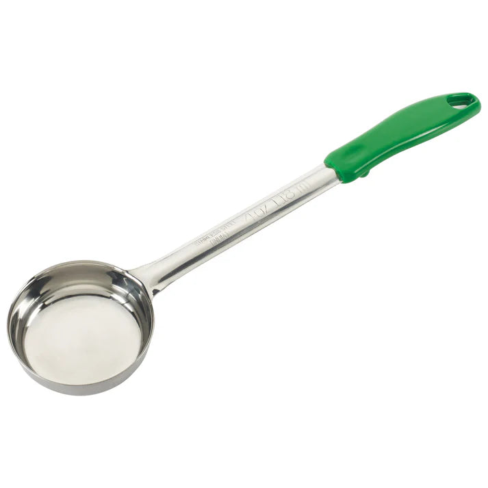 Winco 4 Oz Portion Control Spoon with Green Handle